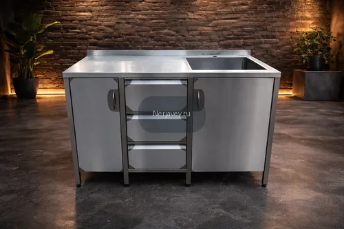 Тумба 1200х600 с мойкой и ящиками