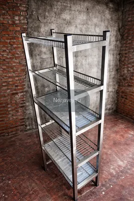 Стеллаж для сушки посуды 600×320×1800, 5 полок, AISI 304, поддон