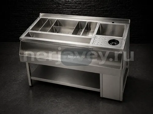 Барная станция с полкой 1200х600х850