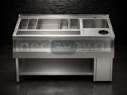 Барная станция с полкой 1200х600х850